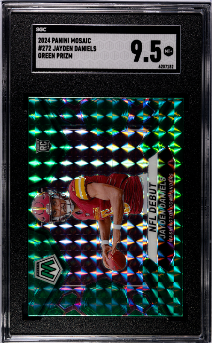 Jayden Daniels 2024 Panini Mosaic #272 Green Prizm SGC 9.5