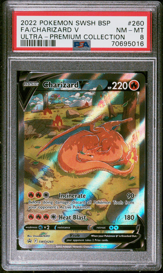 Fa/Charizard V 2022 Pokemon Swsh Black Star Promo #260 PSA 8
