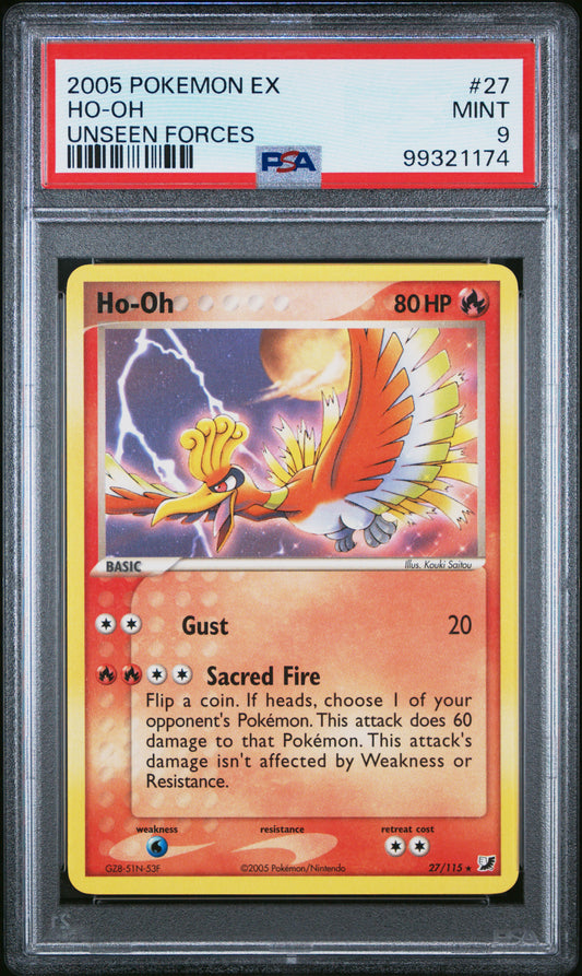 Ho-Oh 2005 Pokemon Ex Unseen Forces #27 Unseen Forces PSA 9