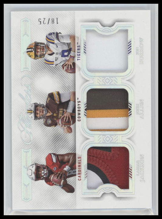 Lamar Jackson-Josh Allen-Joe Burrow 2023 Flawless Collegiate Legacy Patches #/25