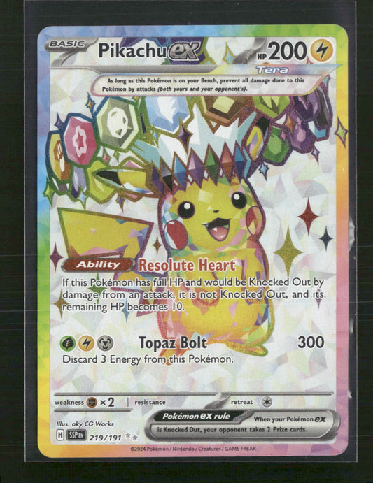 Pikachu ex SV08: Surging Sparks #219/191