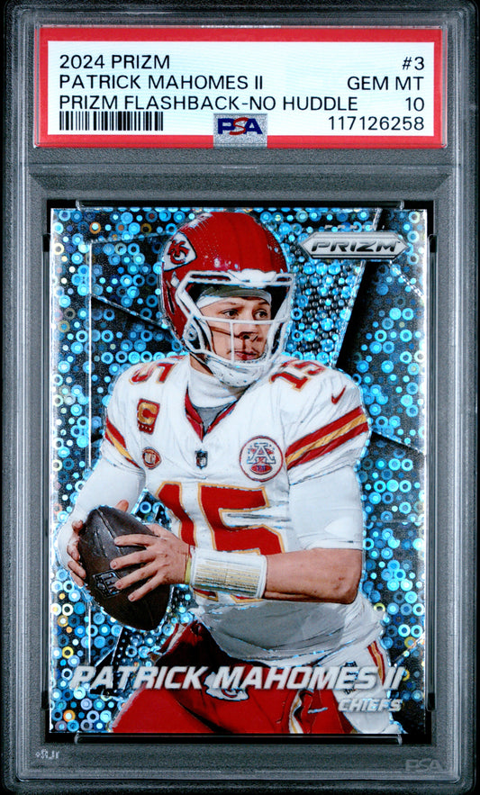 Patrick Mahomes II 2024 Panini Prizm Flashback #3 -No Huddle PSA 10