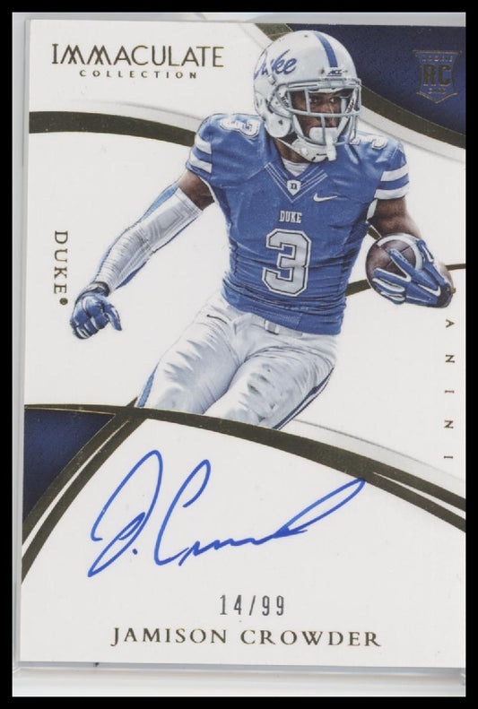 Jamison Crowder 2015 Panini Immaculate Collection Numbers Rookie Autographs #/99