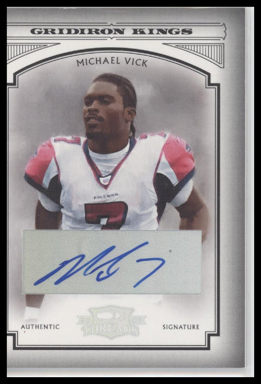 Michael Vick 2006 Donruss Threads #PGK-37 Pro Gridiron Kings Autographs #/10