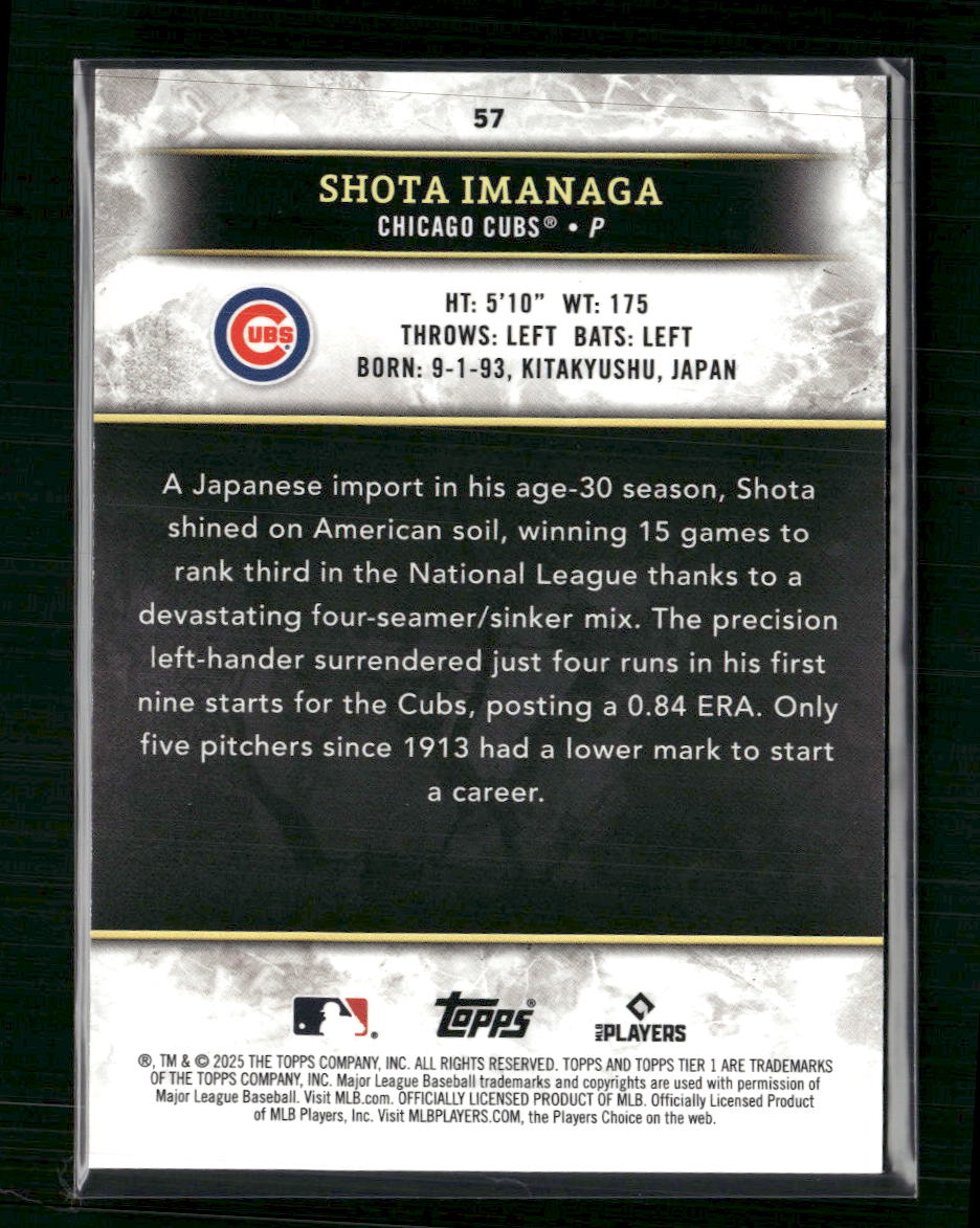 Shota Imanaga 2025 Topps Tier One #57