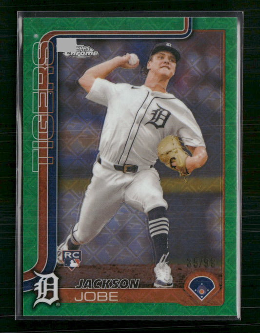 Jackson Jobe 2025 Topps Chrome Logofractor Edition #249 Green Refractors #/99