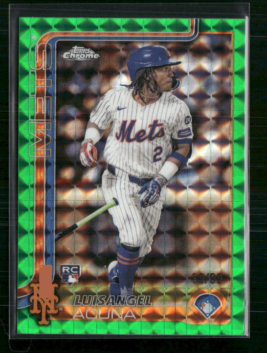 Luisangel Acuña 2025 Topps Chrome #56 Green Geometric Refractors #/99