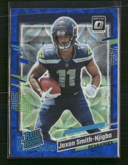 Jaxon Smith-Njigba 2023 Donruss #390 Optic Rated Rookie Preview Blue Scope Prizm