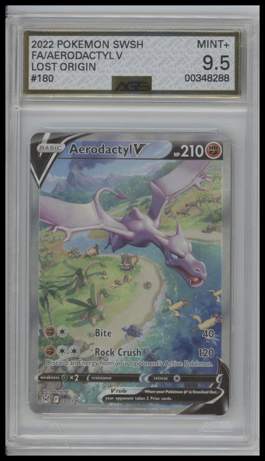 Aerodactyl V (Alternate Full Art) SWSH11: Lost Origin #180/196 Graded AGS 9.5