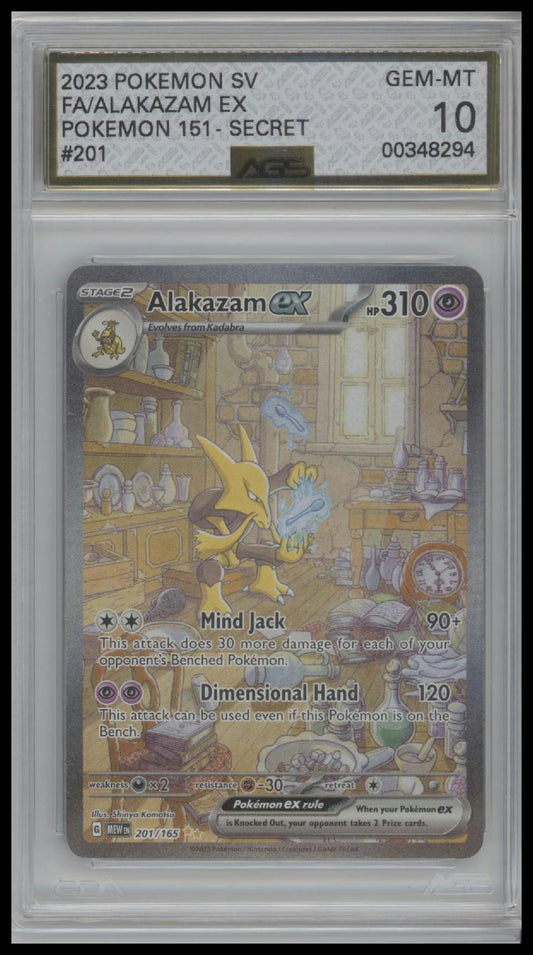 Alakazam ex SV: Scarlet & Violet 151 #201/165 Graded AGS 10