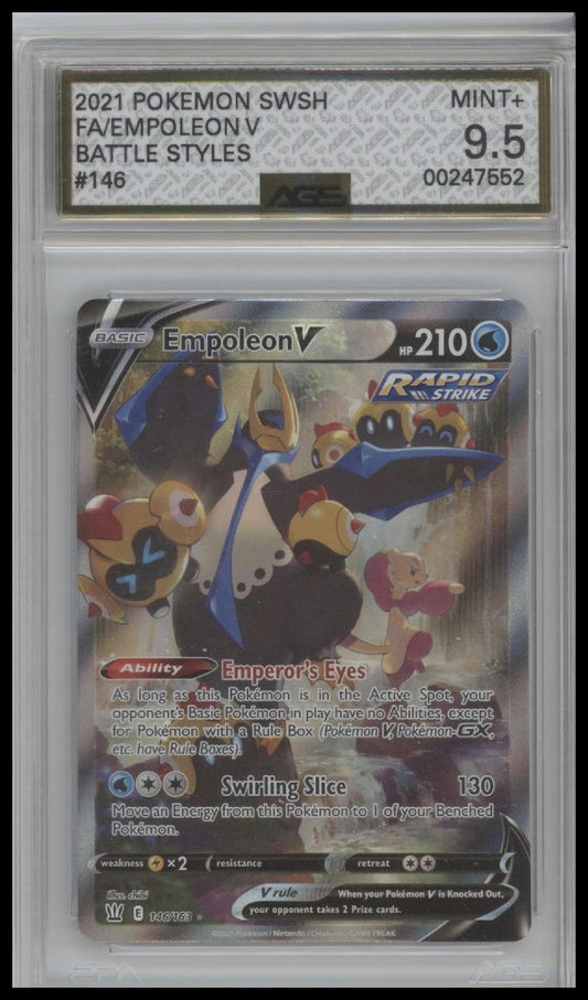 Empoleon V (Alternate Full Art) SWSH05: Battle Styles #146/163 Graded AGS 9.5