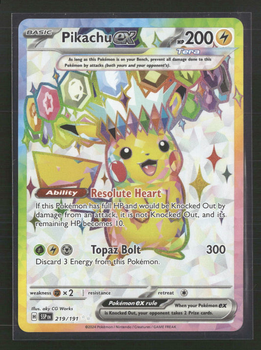 Pikachu ex SV08: Surging Sparks #219/191
