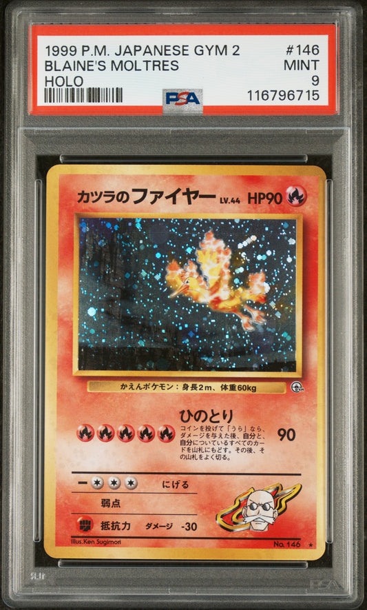 Blaine'S Moltres 1999 Pokemon Japanese Gym 2 #146 Holo PSA 9