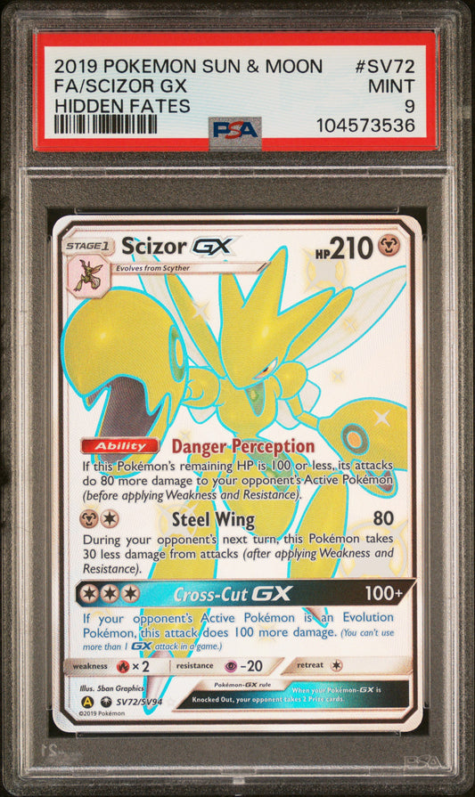 Fa/Scizor Gx 2019 Pokemon Sun & Moon Hidden Fates #SV72 Hidden Fates PSA 9