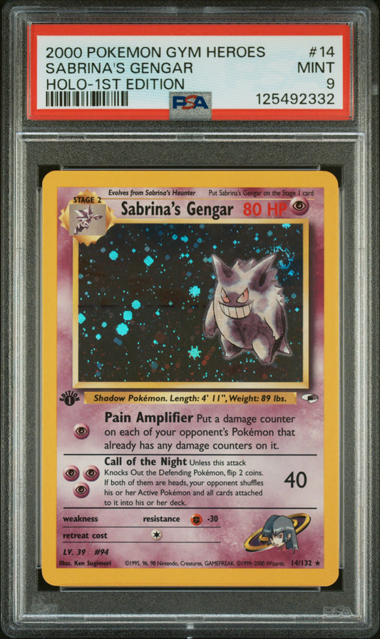Sabrina'S Gengar 2000 Pokemon Gym Heroes #14 Holo-1st Edition PSA 9