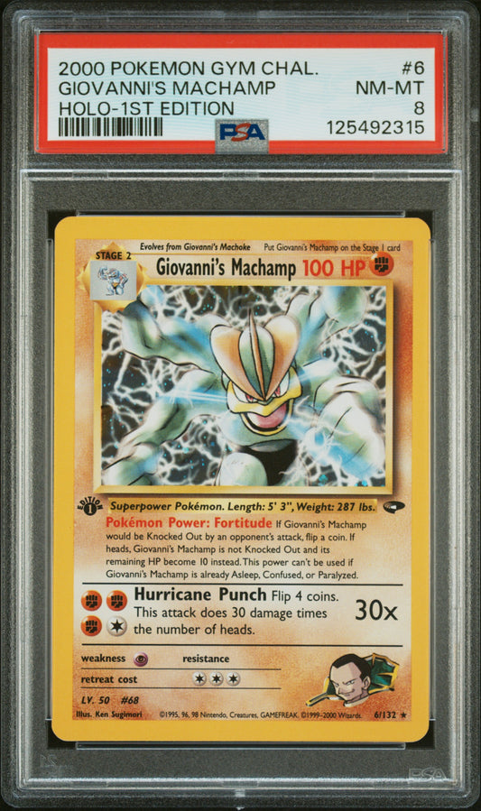 Giovanni'S Machamp 2000 Pokemon Gym Challenge #6 Holo-1st Edition PSA 8