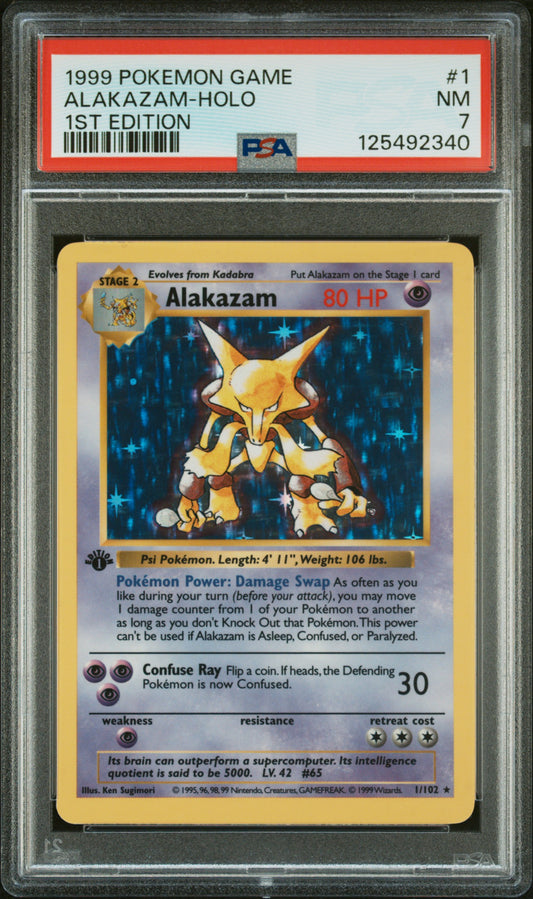 Alakazam-Holo 1999 Pokemon Game #1 1st Edition PSA 7