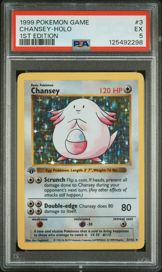 Chansey-Holo 1999 Pokemon Game #3 1st Edition PSA 5