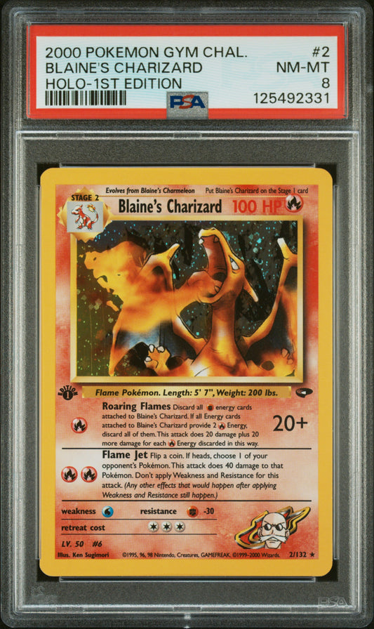 Blaine'S Charizard 2000 Pokemon Gym Challenge #2 Holo-1st Edition PSA 8