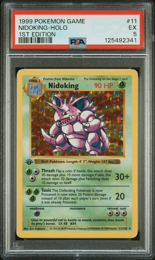 Nidoking-Holo 1999 Pokemon Game #11 1st Edition PSA 5