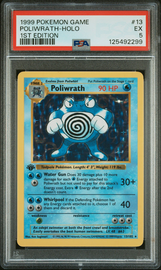 Poliwrath-Holo 1999 Pokemon Game #13 1st Edition PSA 5