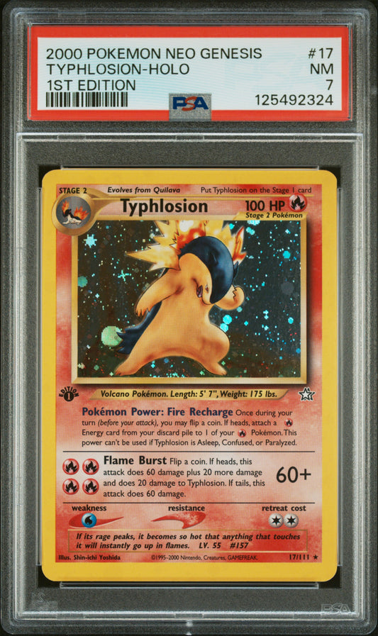 Typhlosion-Holo 2000 Pokemon Neo Genesis 1st Edition #17 1st Edition PSA 7
