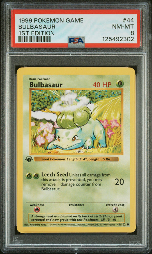 Bulbasaur 1999 Pokemon Game #44 1st Edition PSA 8