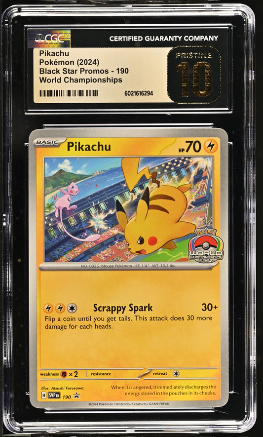 Pikachu 2024 Black Star Promos #190 CGC 10