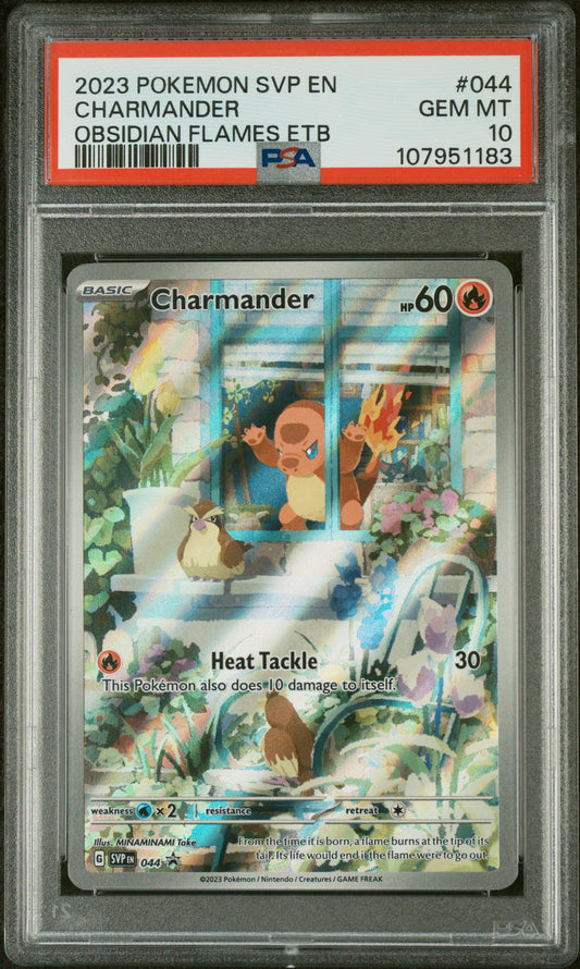 Charmander 2023 Pokemon Sv Black Star Promo #044 Obsidian Flames Etb PSA 10