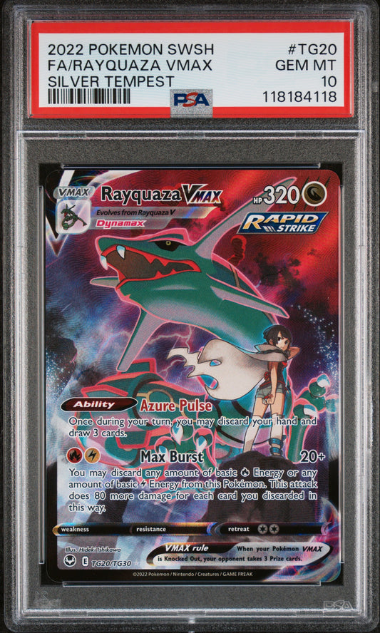 Fa/Rayquaza Vmax 2022 Sword & Shield Silver Tempest #TG20 Silver Tempest PSA 10