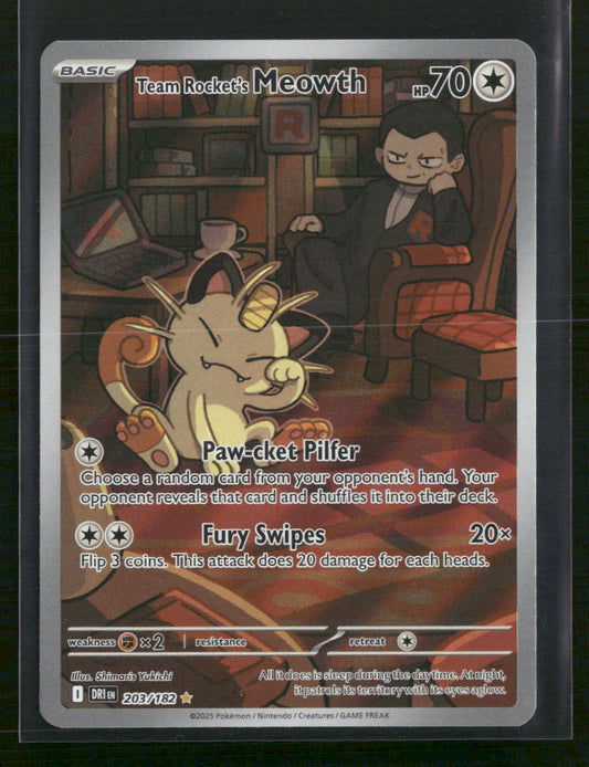 Team Rocket's Meowth SV10: Destined Rivals #203/182