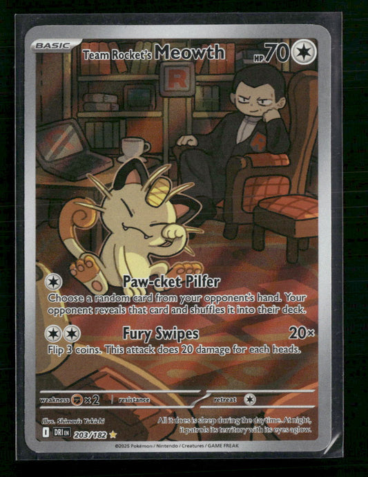 Team Rocket's Meowth SV10: Destined Rivals #203/182