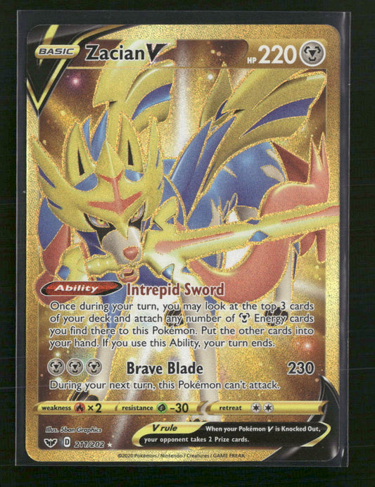 Zacian V (Secret) SWSH01: Sword & Shield Base Set #211/202