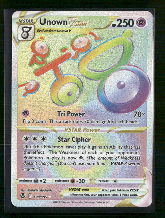 Unown VSTAR (Secret) SWSH12: Silver Tempest #199/195