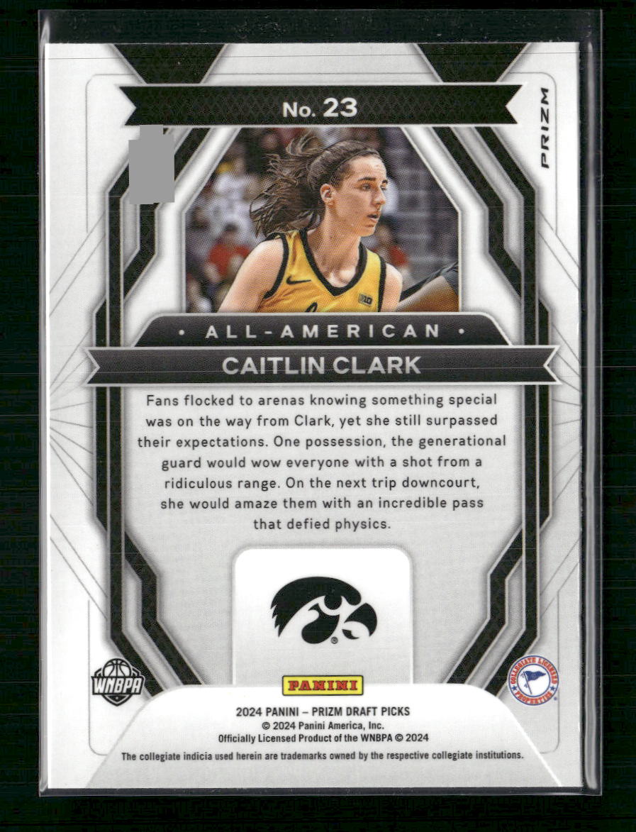 Caitlin Clark 2024 Panini Prizm Draft Picks #23 All-American Prizms Green