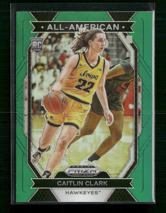 Caitlin Clark 2024 Panini Prizm Draft Picks #23 All-American Prizms Green