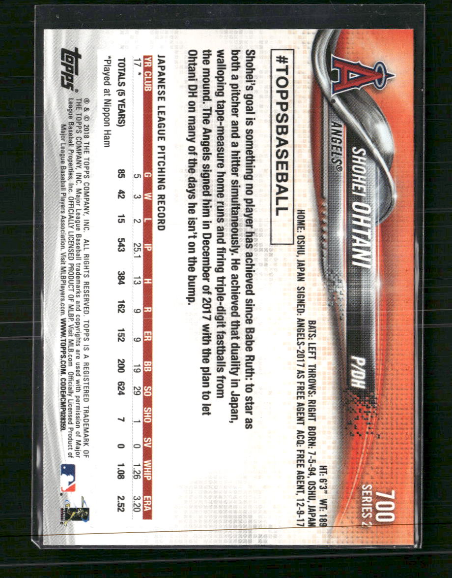 Shohei Ohtani 2018 Topps Rookie #700