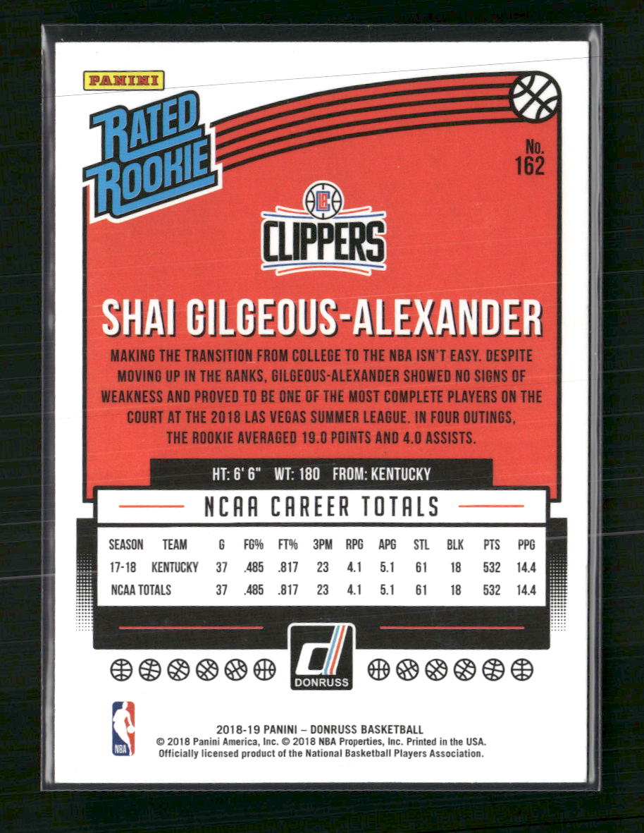 Shai Gilgeous-Alexander 2018-19 Donruss #162