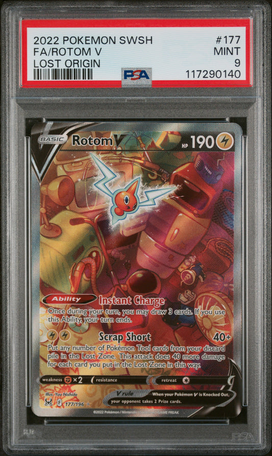 2022 Pokemon Sword & Shield Lost Origin Lost Origin Fa/Rotom V 9 PSA #177