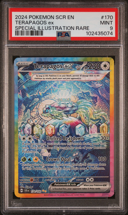 Terapagos Ex 2024 Pokemon Stellar Crown Special Illustration Rare  9 PSA #170