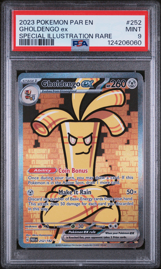 2023 Pokemon Paradox Rift Special Illustration Rare Gholdengo Ex 9 PSA #252