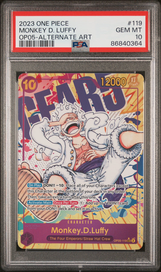 2023 One Piece Op05-Awakening Of The New Era Monkey D. Luffy 10 PSA #119