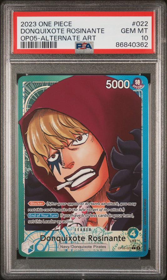 2023 One Piece Op05-Awakening Of The New Era Donquixote Rosinante 10 PSA #022