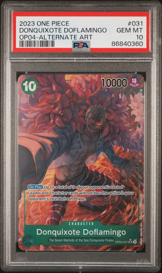 2023 One Piece Op04-Kingdoms Of Intrigue Donquixote Doflamingo 10 PSA #031