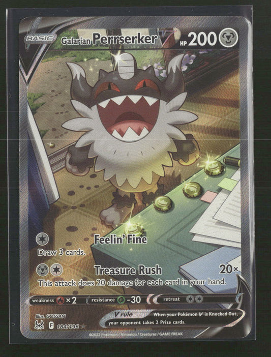 SWSH11: Lost Origin Galarian Perrserker V (Alternate Full Art) #184/196