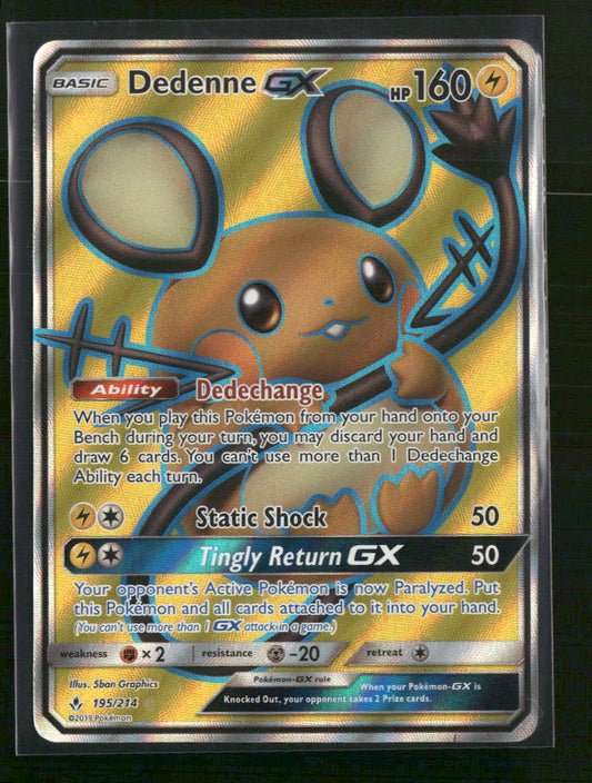 SM - Unbroken Bonds Dedenne GX (Full Art) #195/214