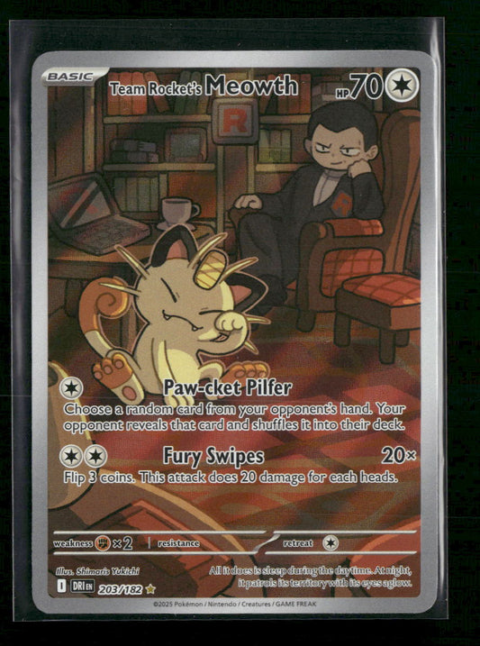 SV10: Destined Rivals Team Rocket's Meowth #203/182