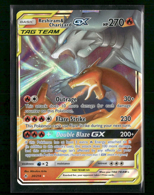 SM - Unbroken Bonds Reshiram & Charizard GX #20/214