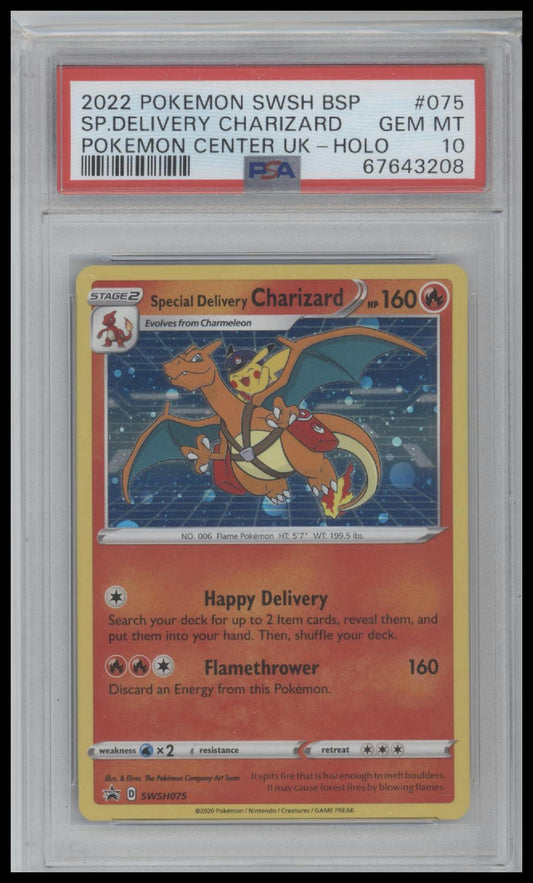 2022 SWSH BSP Pokemon Center Uk-Holo Sp.Delivery Charizard 10 PSA #075