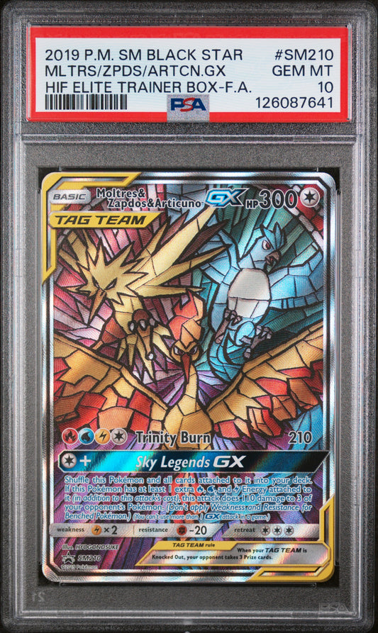 2019 Sm Black Star Promo Hif Elite TB -F.A. Mltrs/Zpds/Artcn.Gx 10 PSA #SM210